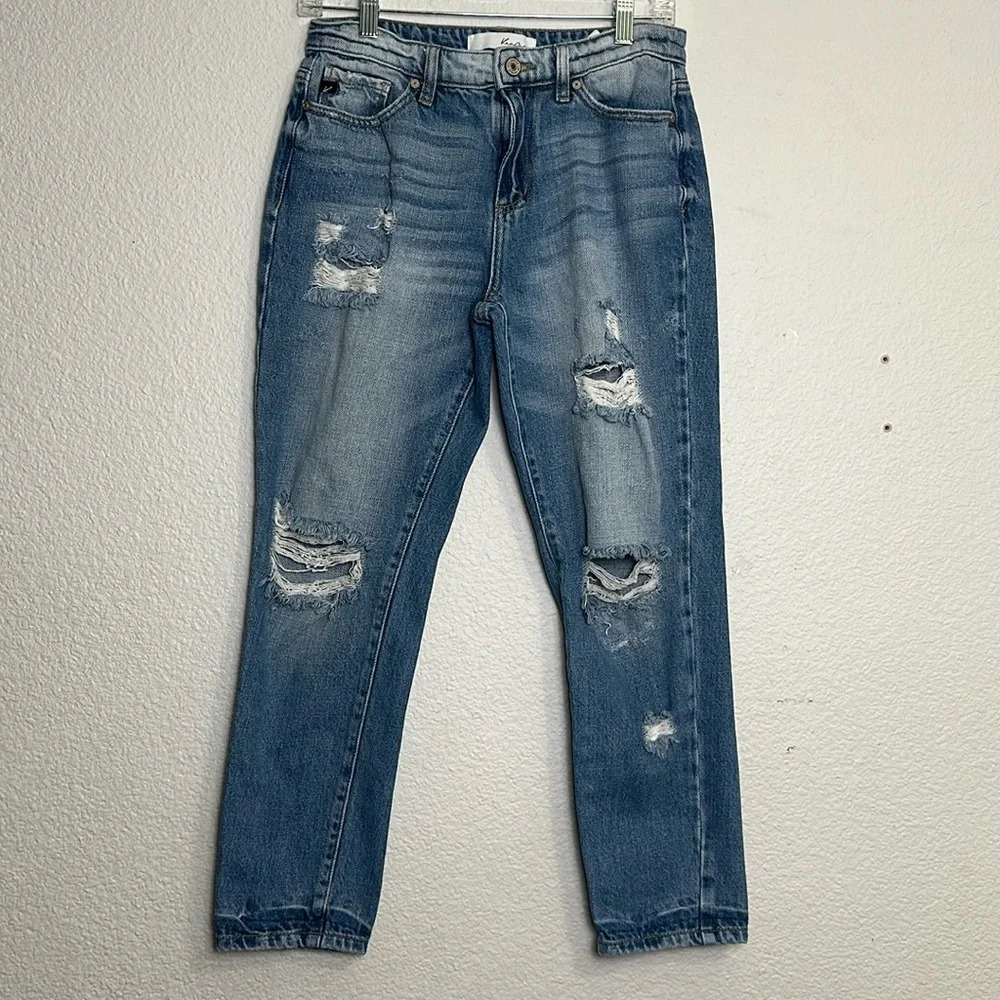KanCan Straight Leg Jeans Womens Size 3/25 Denim Distressed